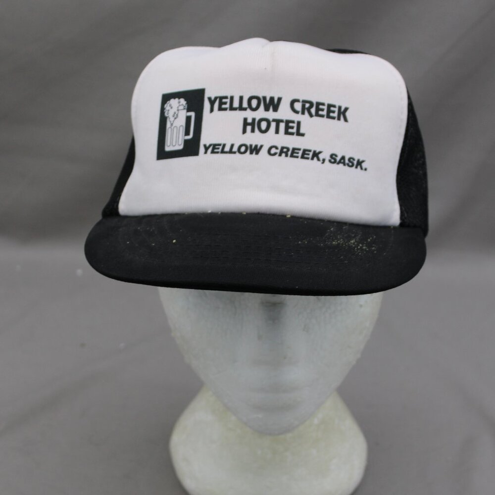 Vintage Screened Trucker Hat - Yellow Creek Hotel Saskatchewan - Adult Snapback